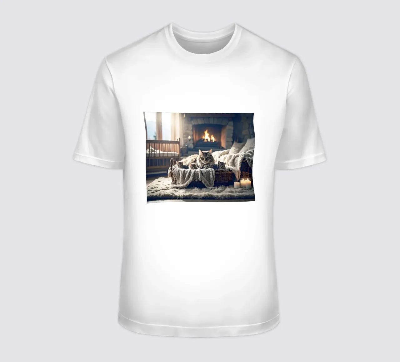 Chatte et trois chatons. Gris t-shirt da Thierry vobmann photography