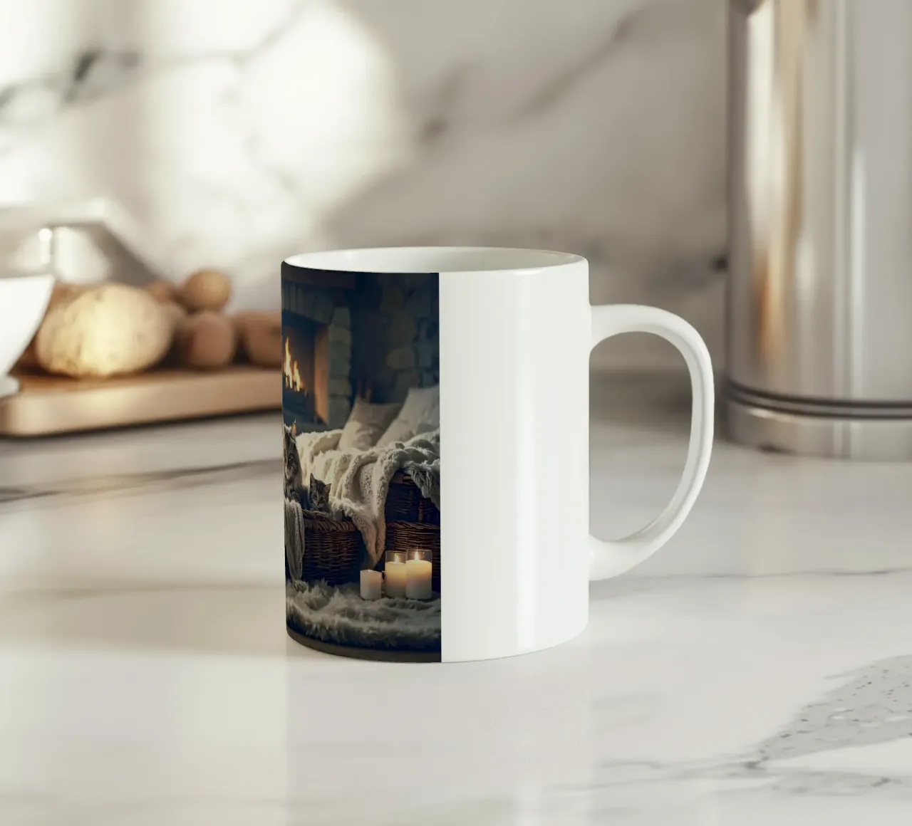 Chatte et trois chatons. Gris tazza in ceramica da Thierry vobmann photography
