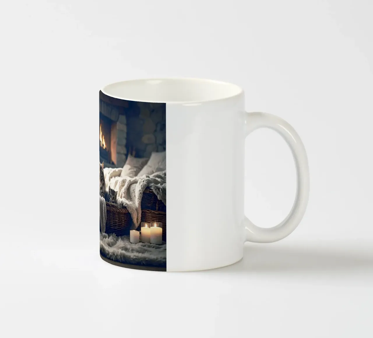 Chatte et trois chatons. Gris tazza in ceramica da Thierry vobmann photography