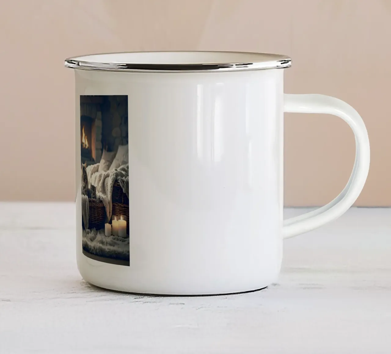 Chatte et trois chatons. Gris tazza in smalto da Thierry vobmann photography