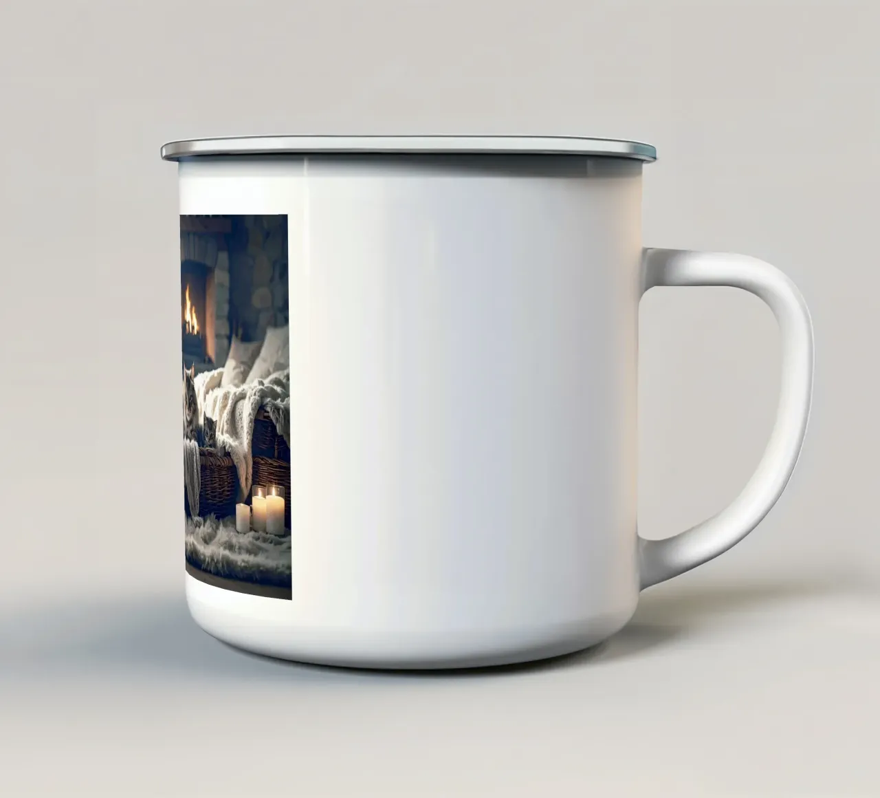 Chatte et trois chatons. Gris tazza in smalto da Thierry vobmann photography