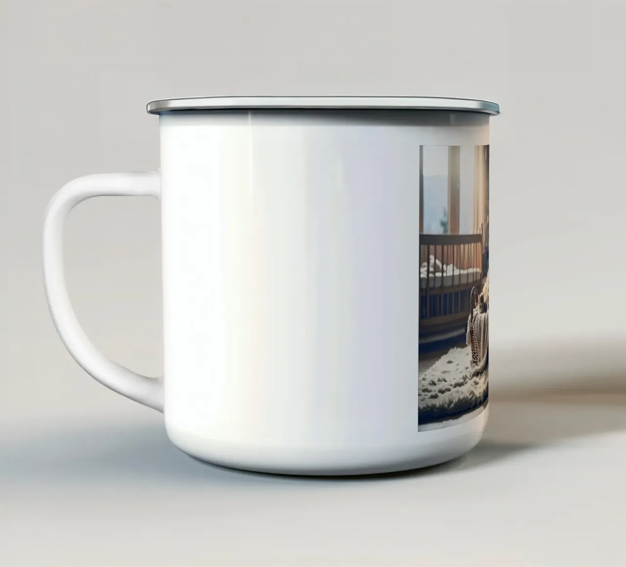 Chatte et trois chatons. Gris tazza in smalto da Thierry vobmann photography