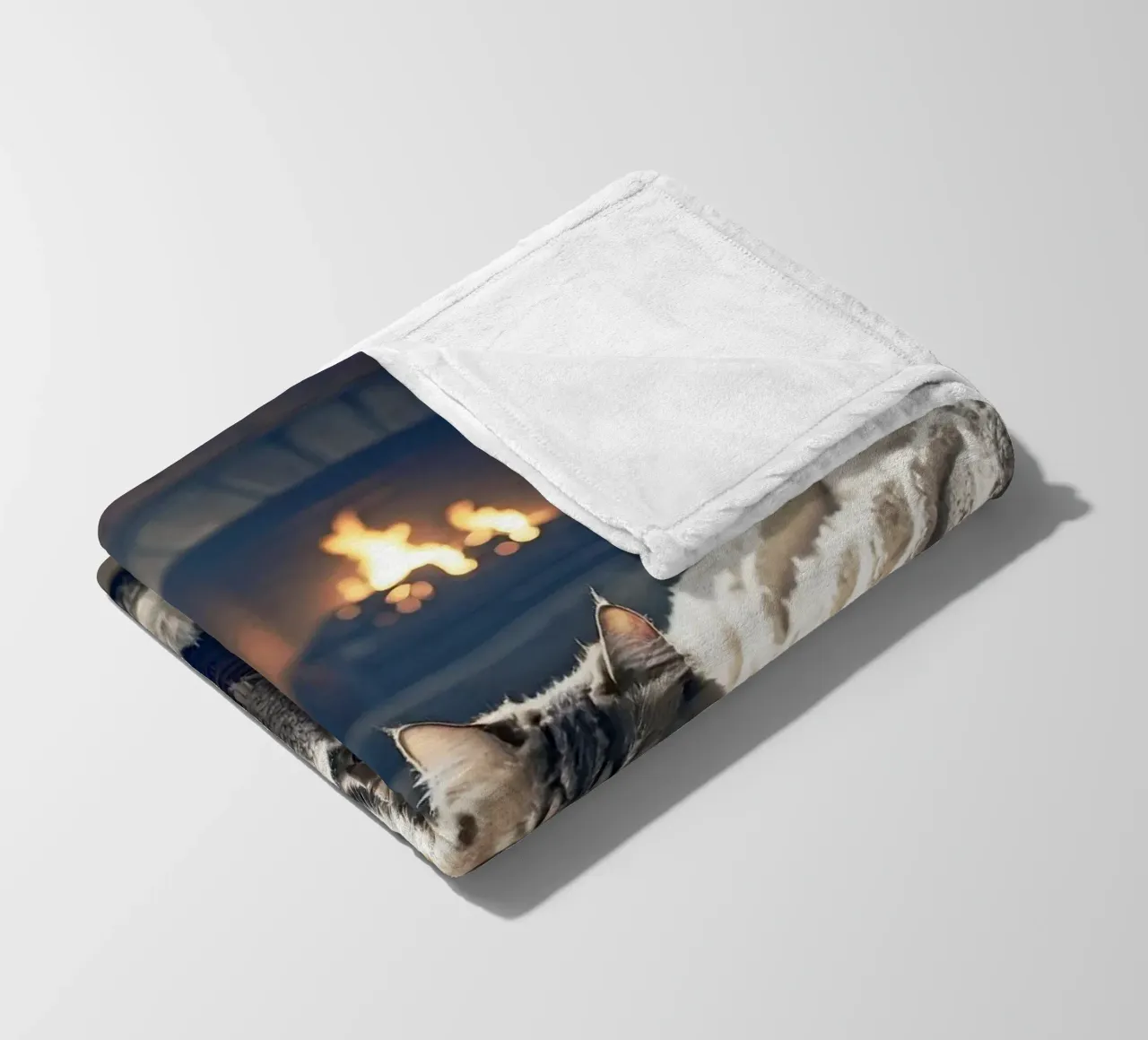 Chatte et trois chatons. Gris coperta in pile da Thierry vobmann photography