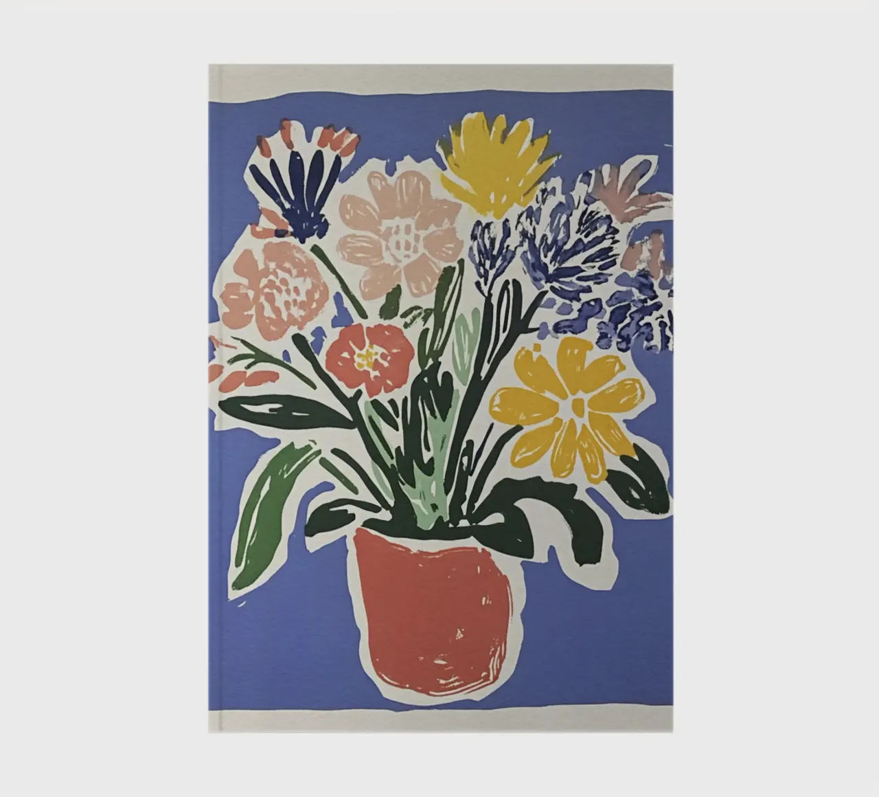 Bouquet floreale blu Linocut in stile retrò del Medioevo diario da Modern Muse