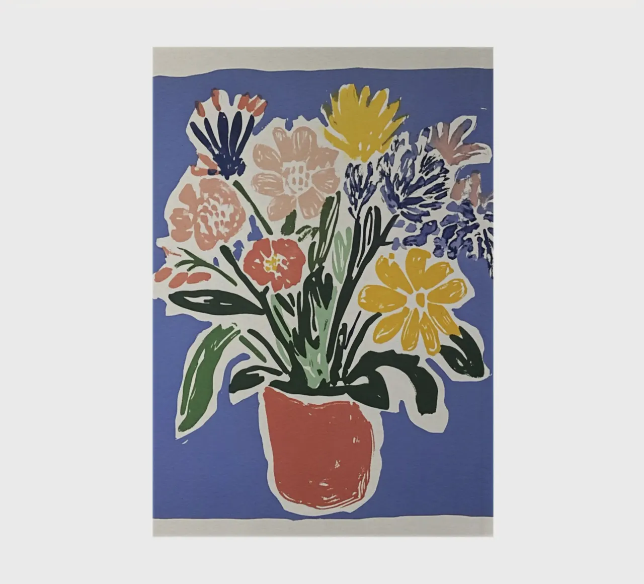 Bouquet floreale blu Linocut in stile retrò del Medioevo diario da Modern Muse