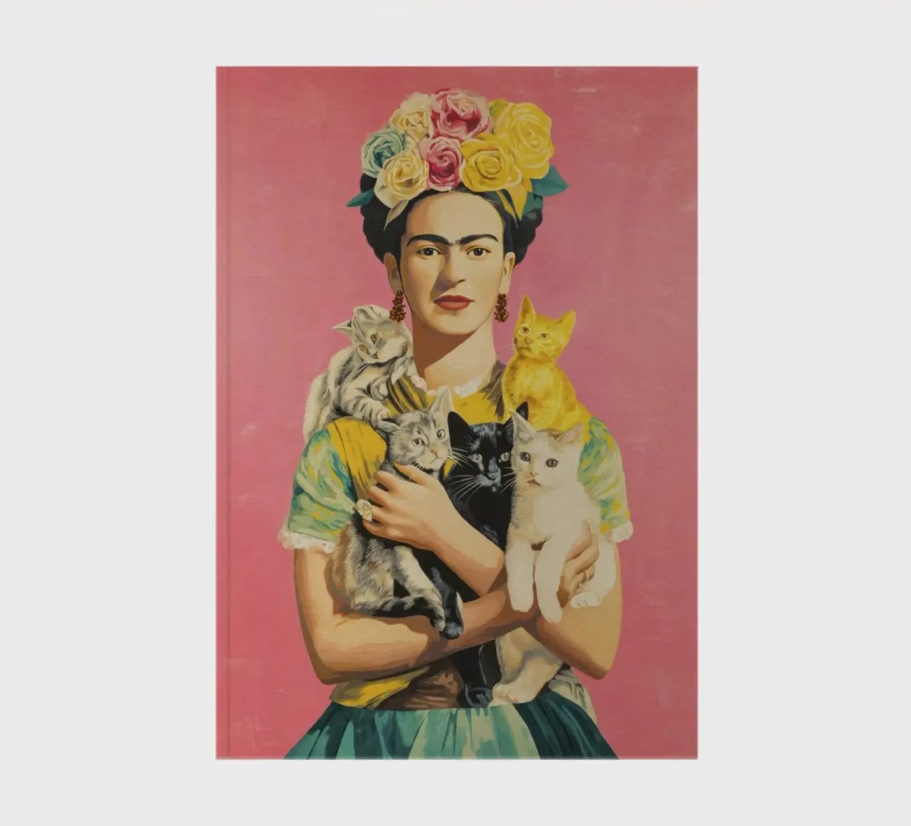 Musa bohémienne con corona floreale in posa con i gattini diario da Modern Muse