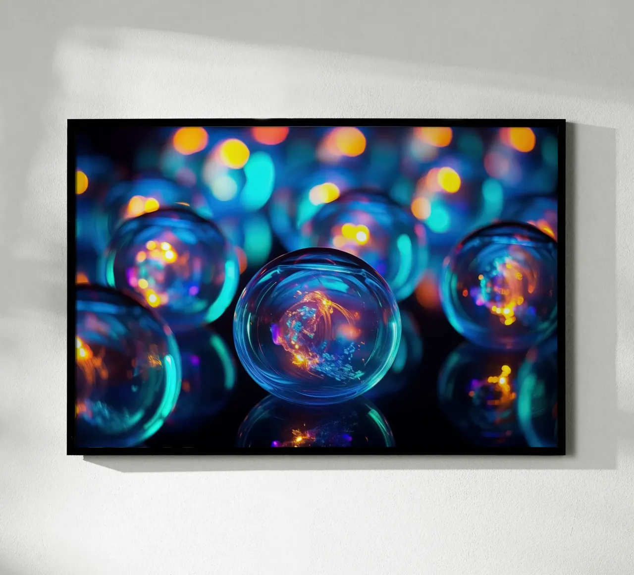 Glasmurmel in Neonlicht Hahnemühle von Imagine