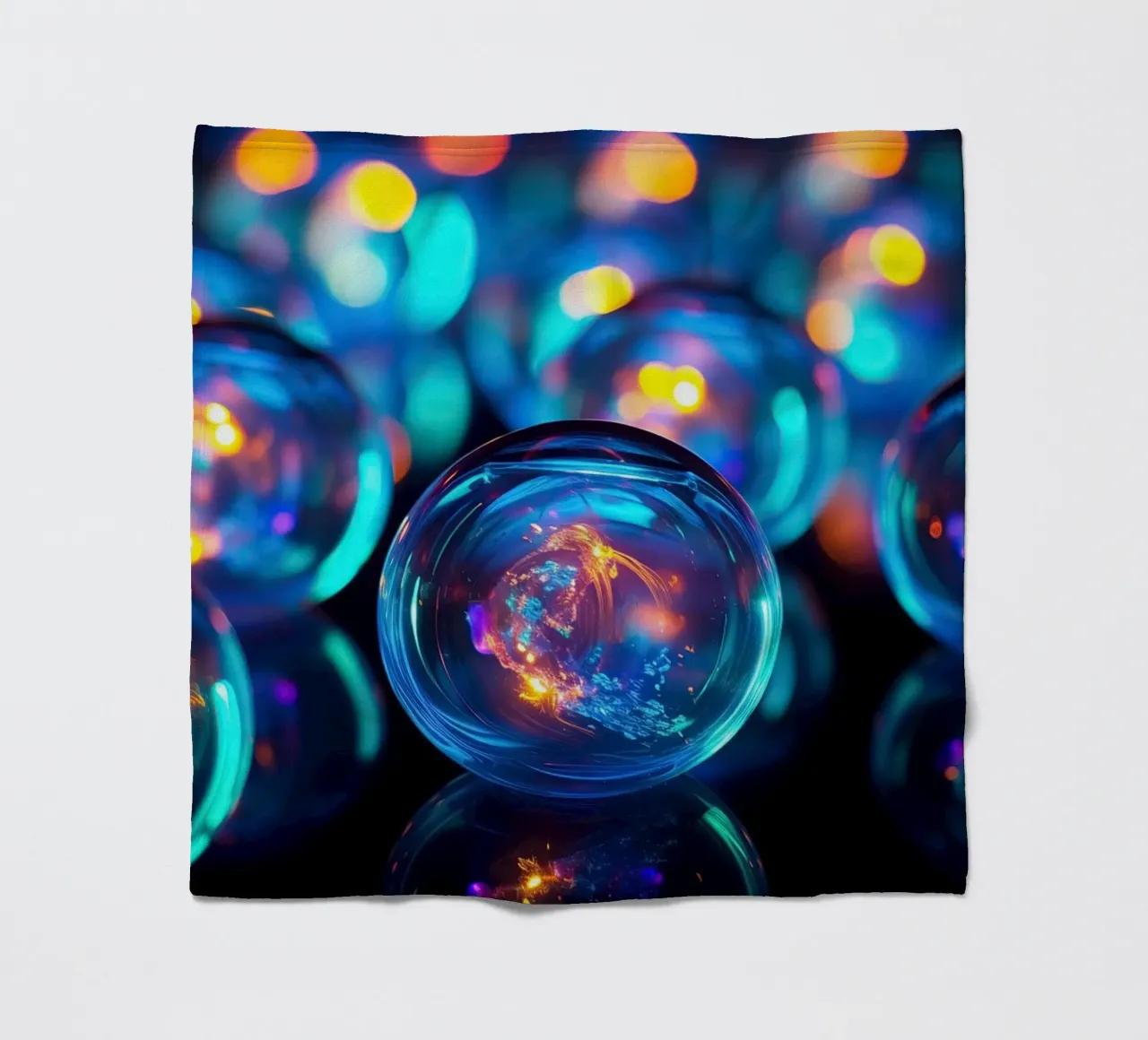 Glass marble in neon light fleece blanket by Imagine