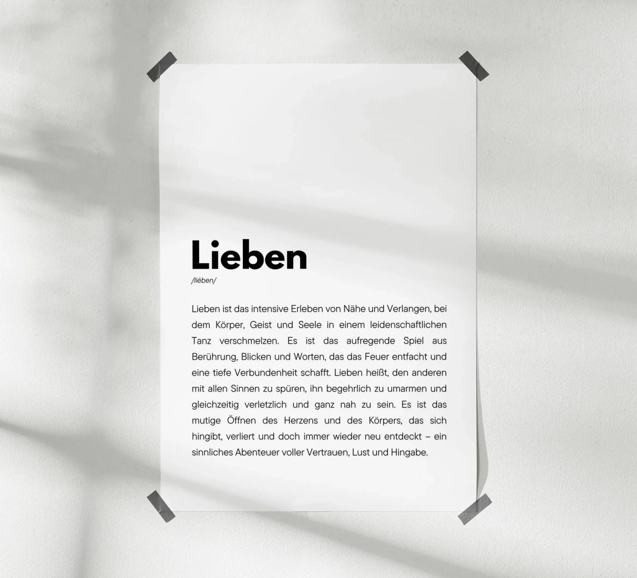 Definition Lieben Poster von DigiWunderwerk