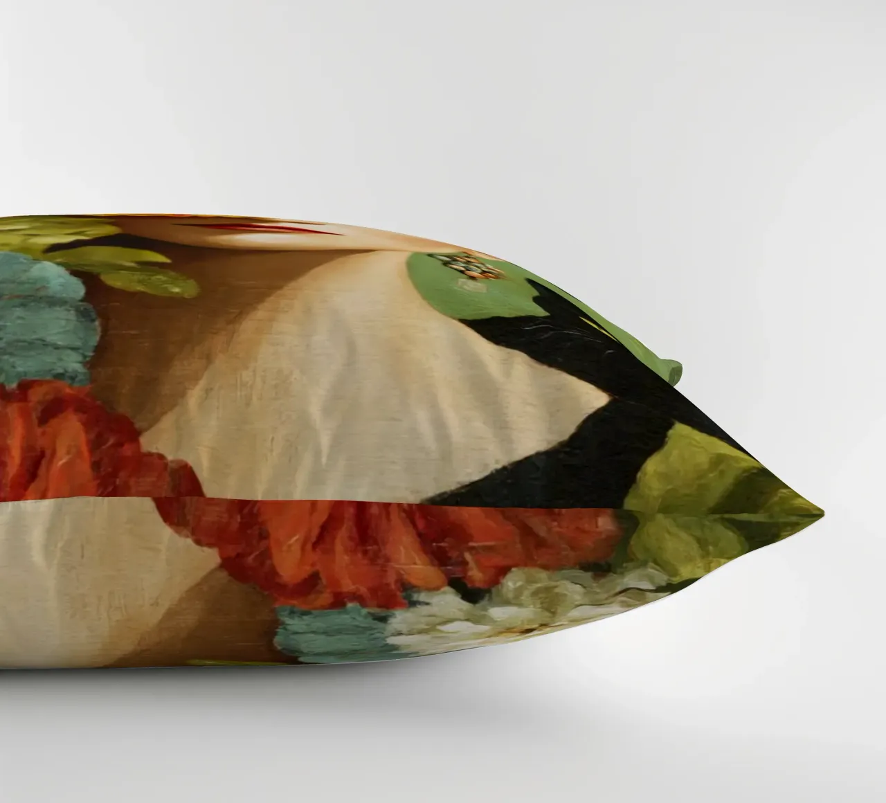 Rose Crowned Mexican Diva with a Cat decorative cushion by Modern Muse