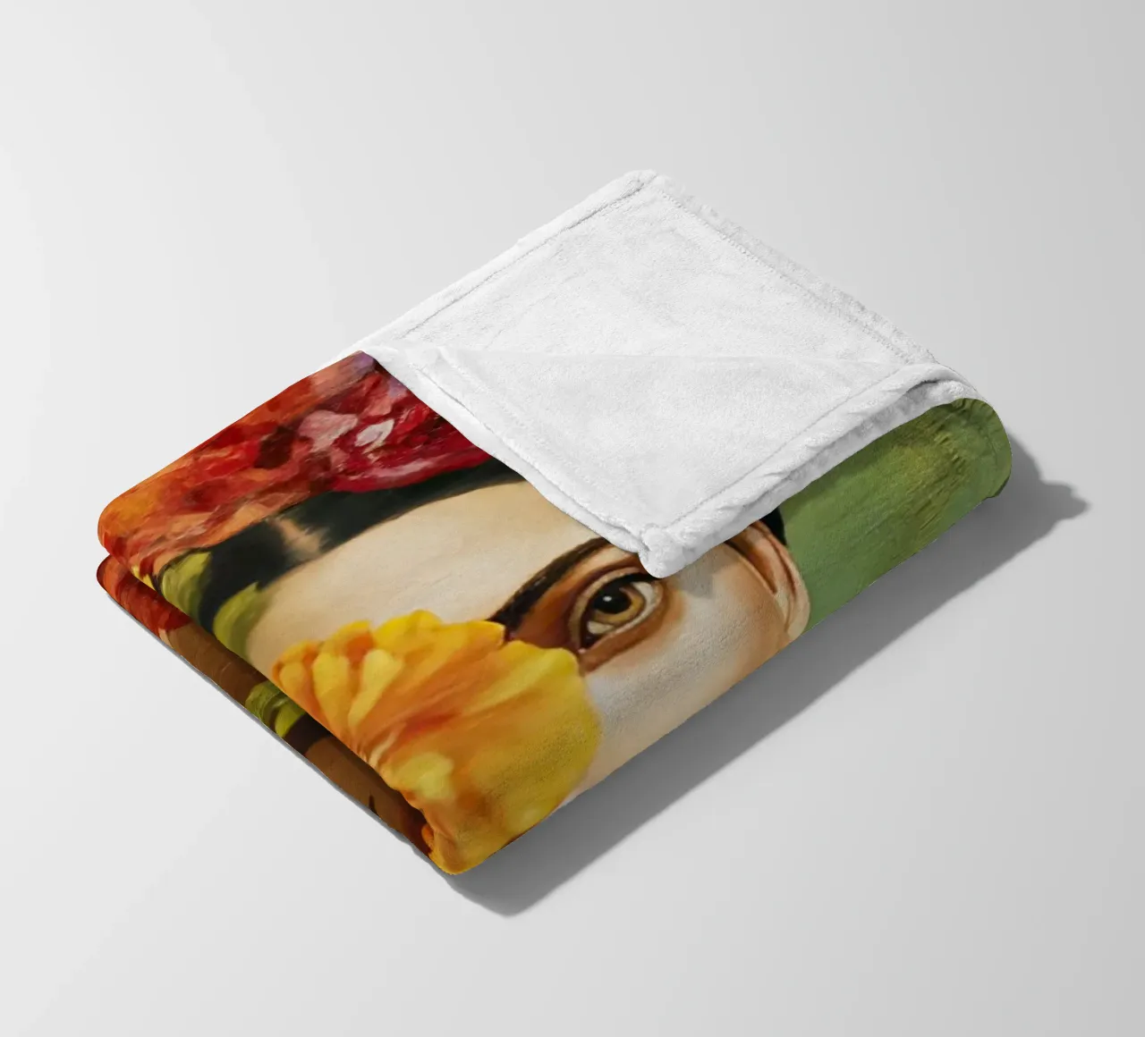 Rose Crowned Mexican Diva with a Cat fleece blanket by Modern Muse