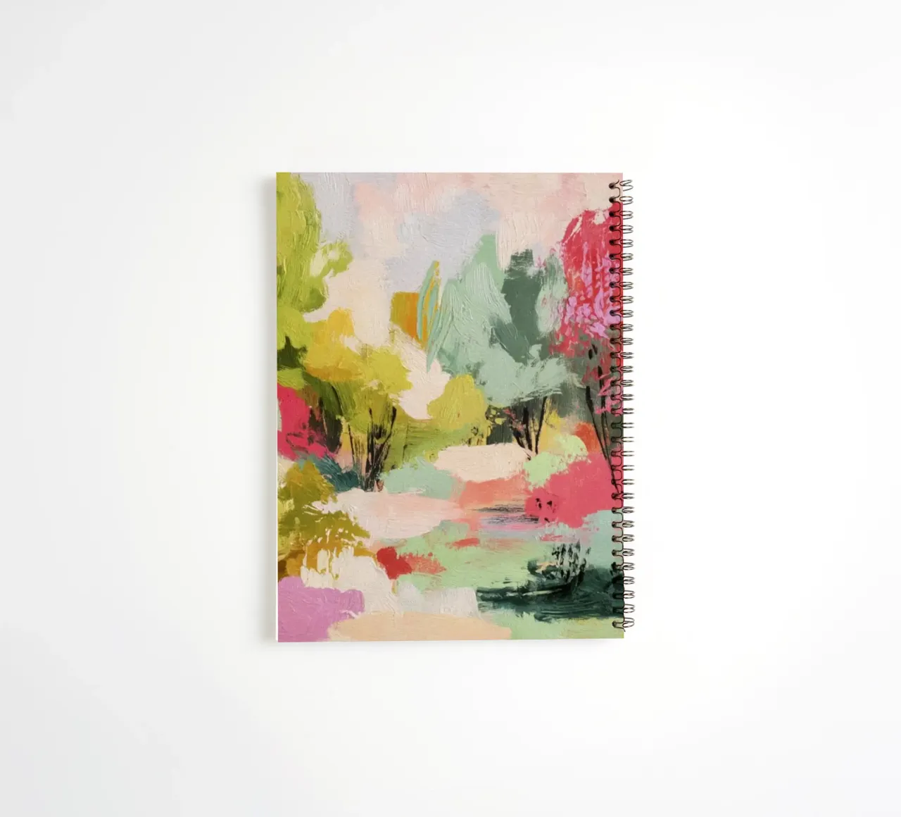 Dynamic Colorful Woodland Tree Scene spiral notebook by Modern Muse