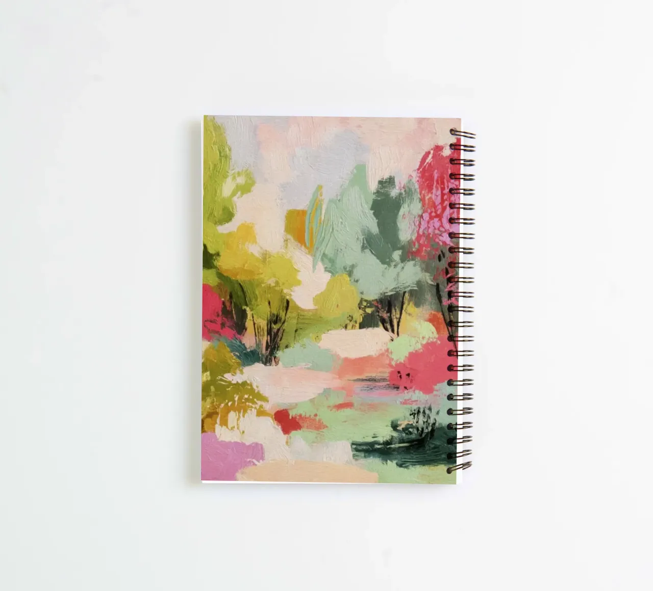 Dynamic Colorful Woodland Tree Scene spiral notebook by Modern Muse