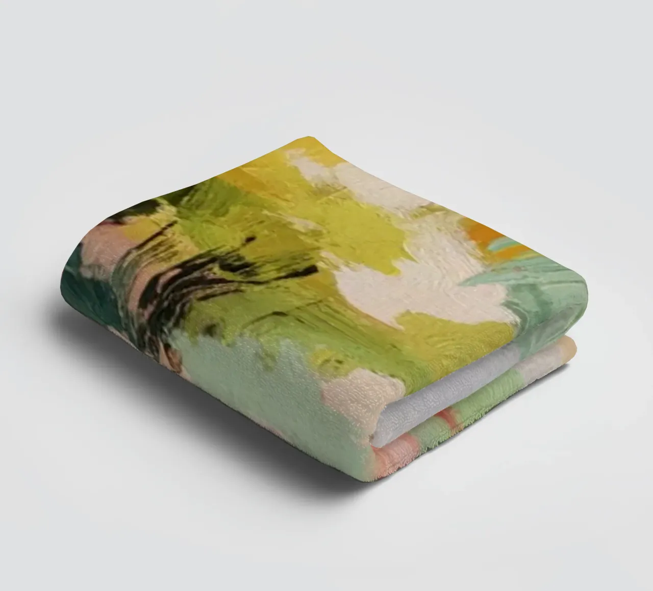 Dynamic Colorful Woodland Tree Scene towel by Modern Muse