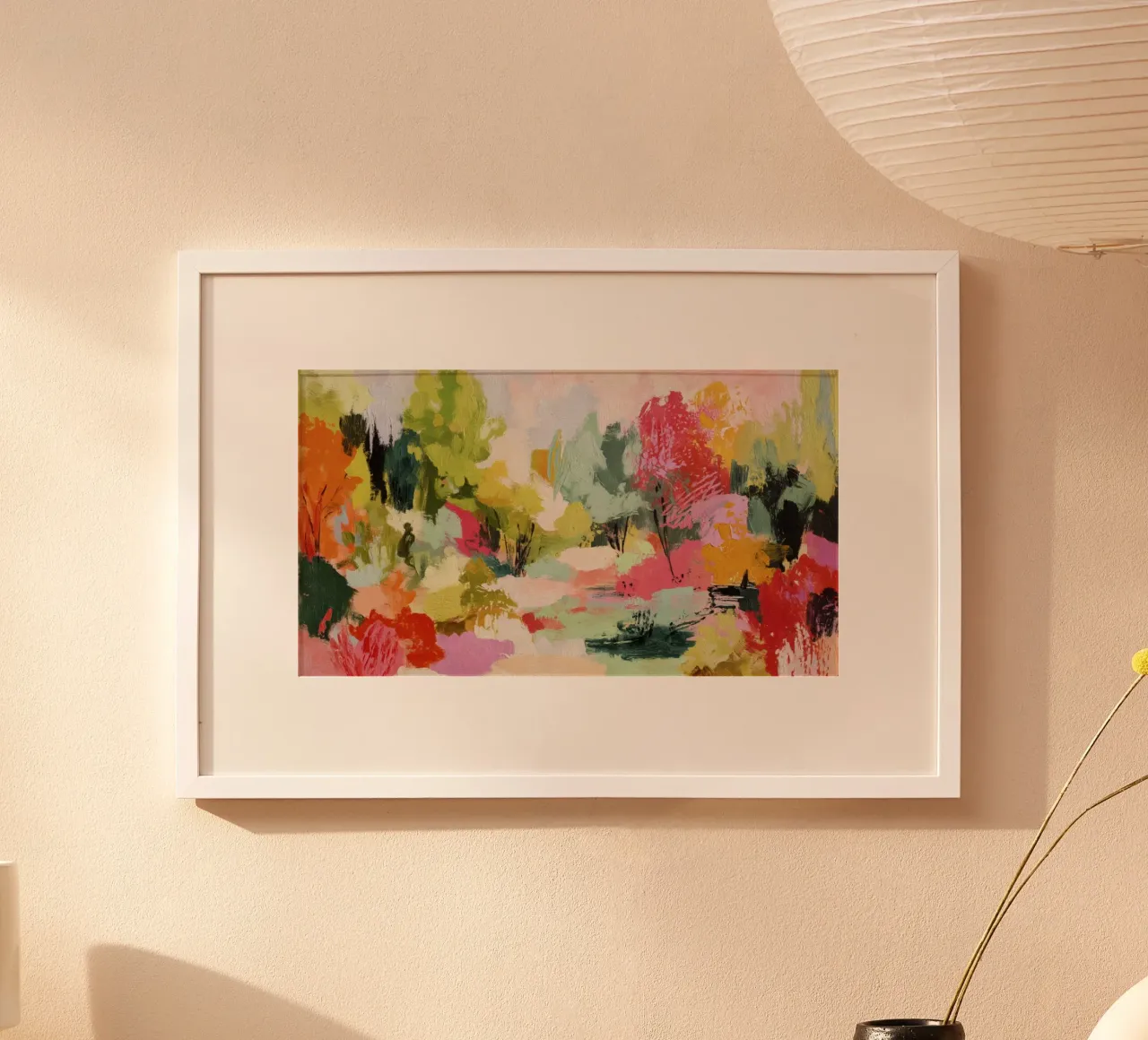 Dynamic Colorful Woodland Tree Scene hahnemühle by Modern Muse