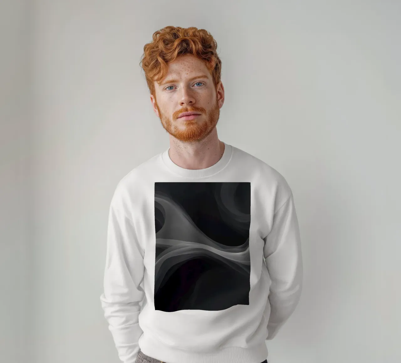 Dynamic swirls of smoke create an abstract background for mo sweatshirt by DesignDoodle