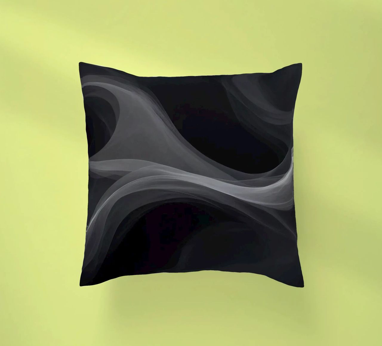 Dynamic swirls of smoke create an abstract background for mo decorative cushion by DesignDoodle
