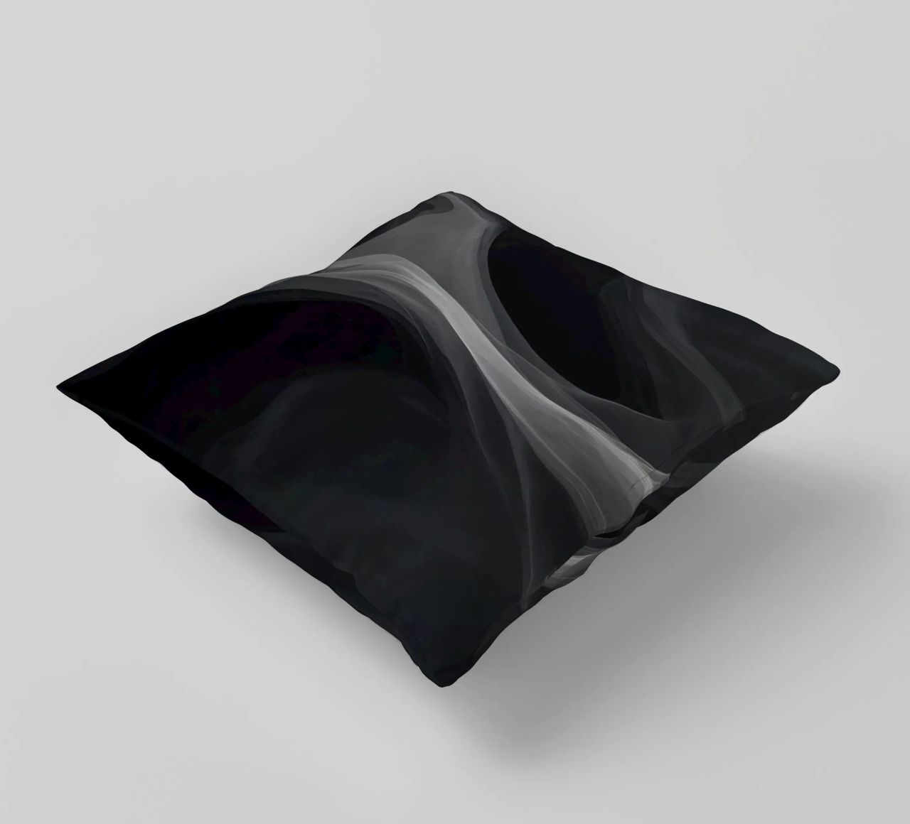 Dynamic swirls of smoke create an abstract background for mo decorative cushion by DesignDoodle