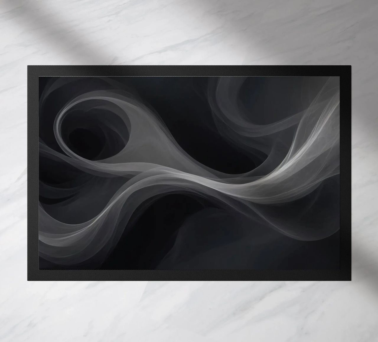 Dynamic swirls of smoke create an abstract background for mo doormat by DesignDoodle