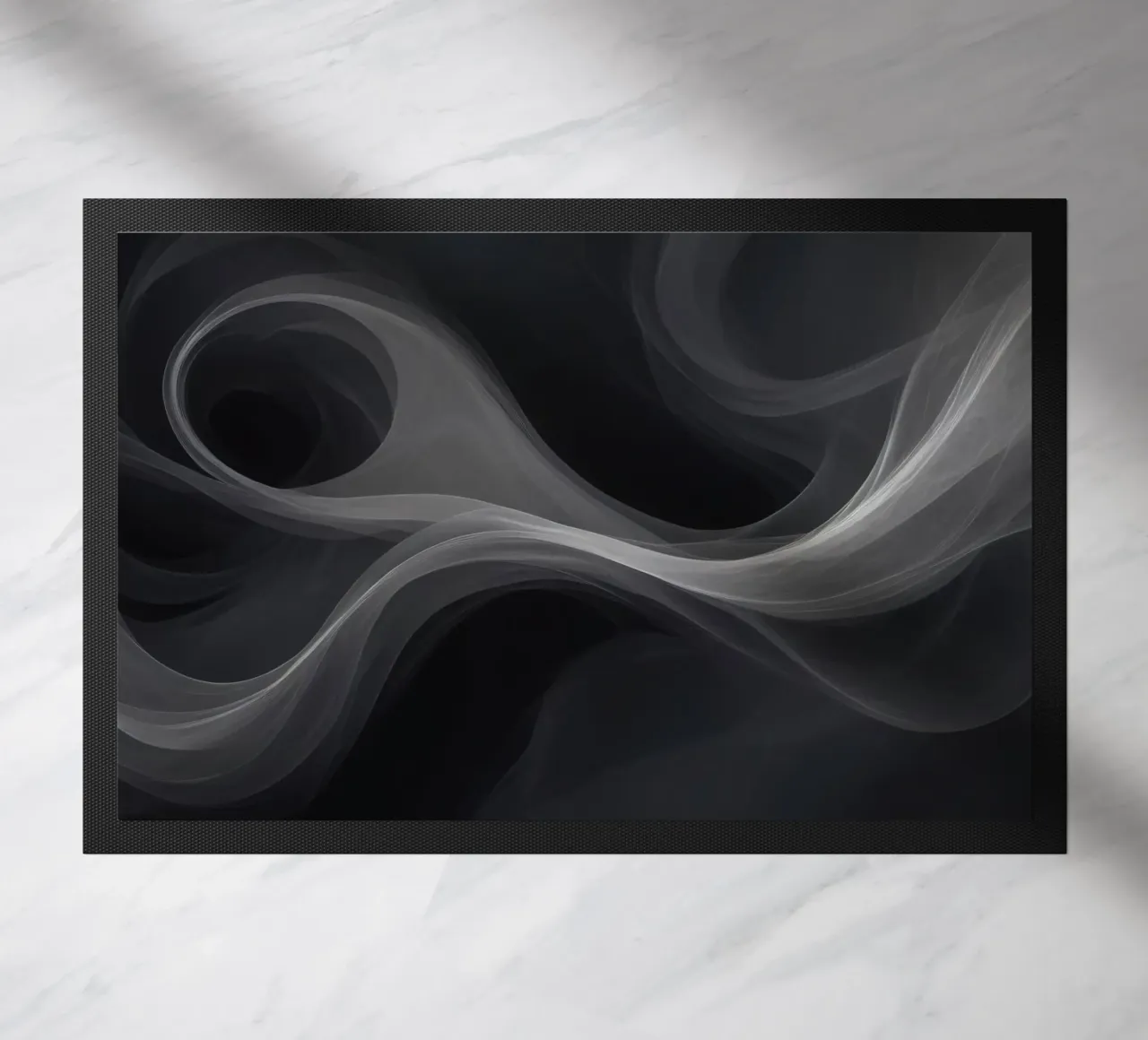 Vortici dinamici di fumo creano uno sfondo astratto per il mondo del lavoro. zerbino da DesignDoodle