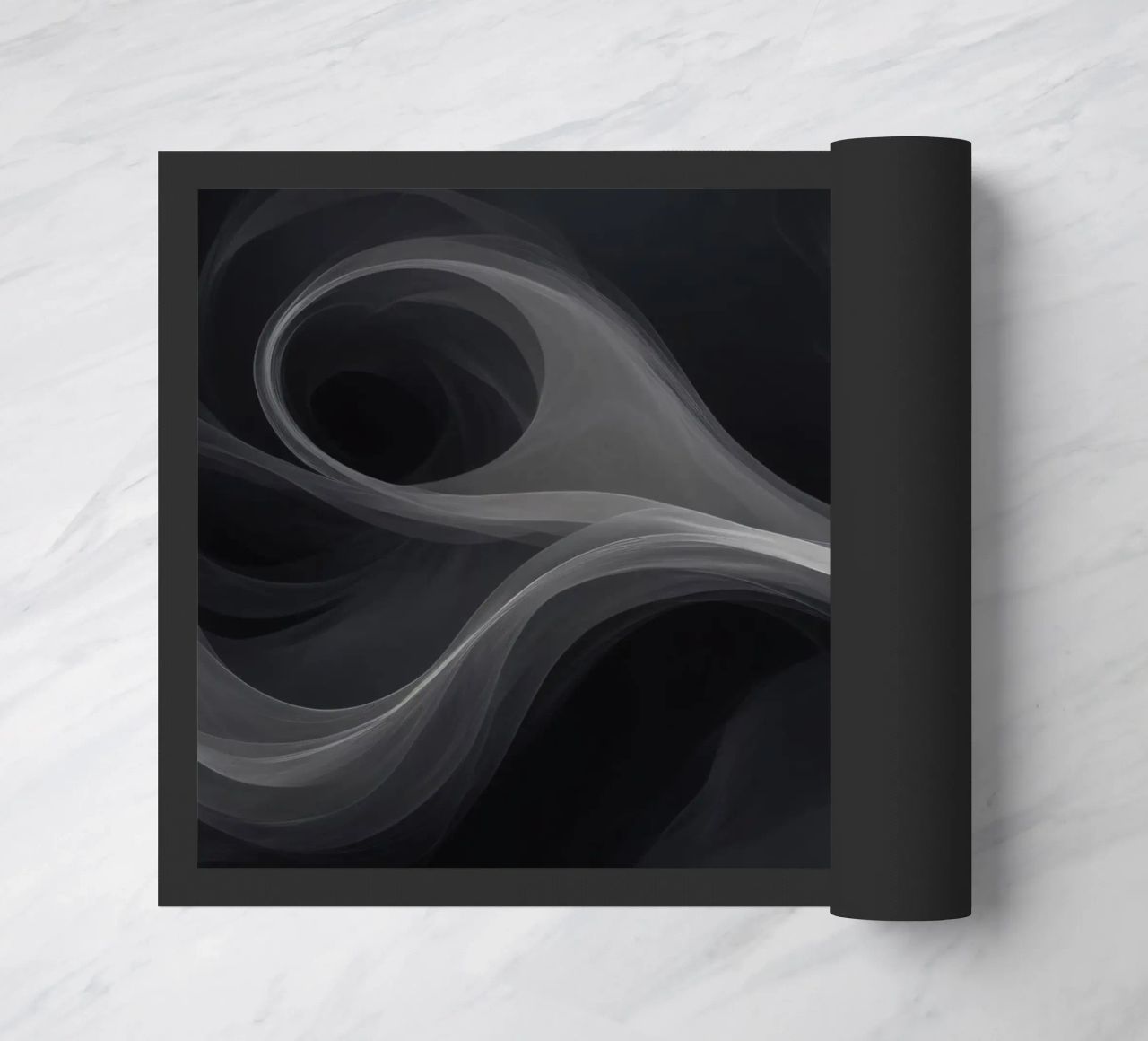 Dynamic swirls of smoke create an abstract background for mo doormat by DesignDoodle