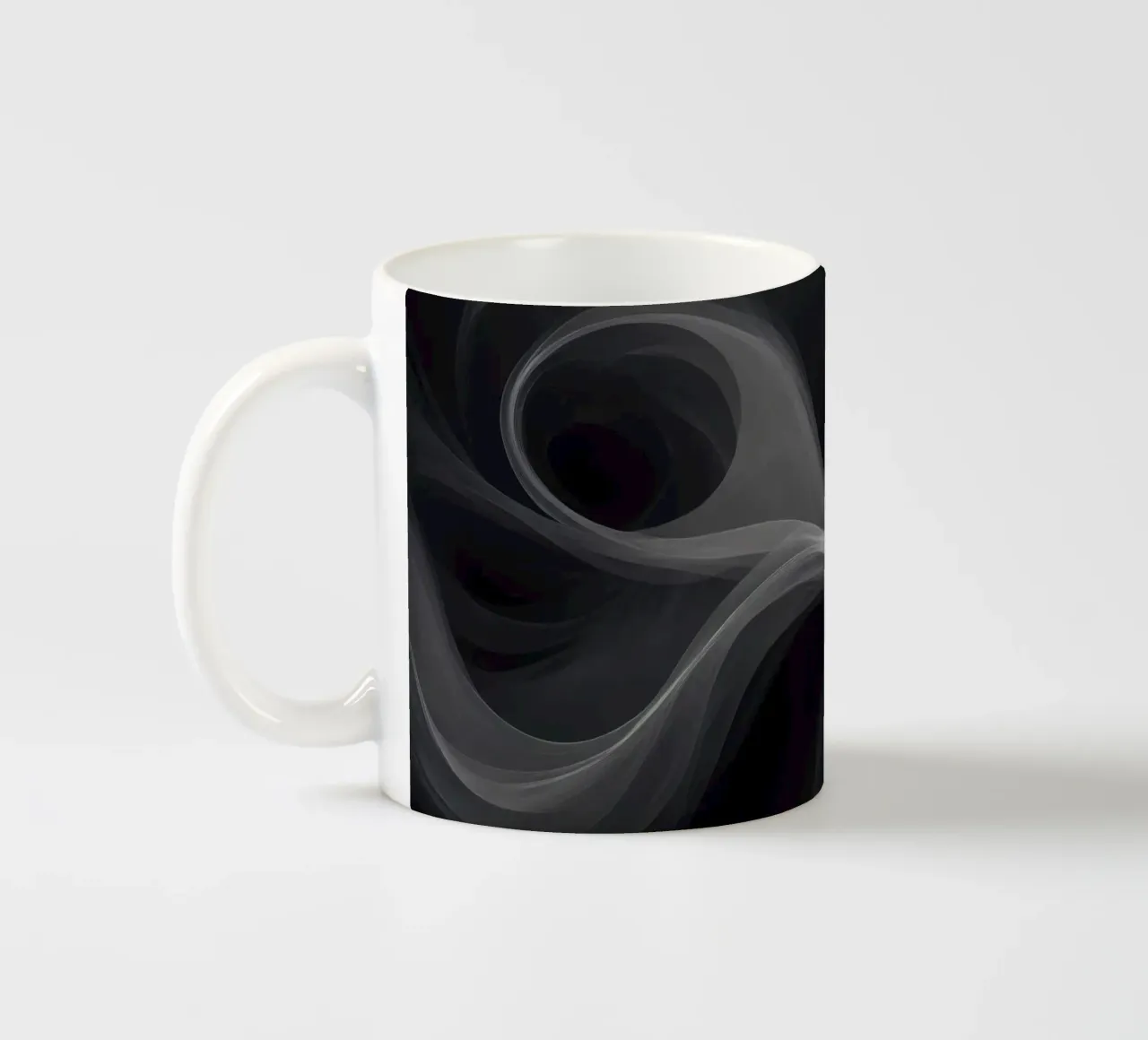 Dynamische Rauchschwaden bilden einen abstrakten Hintergrund für Mo Keramik Tasse von DesignDoodle