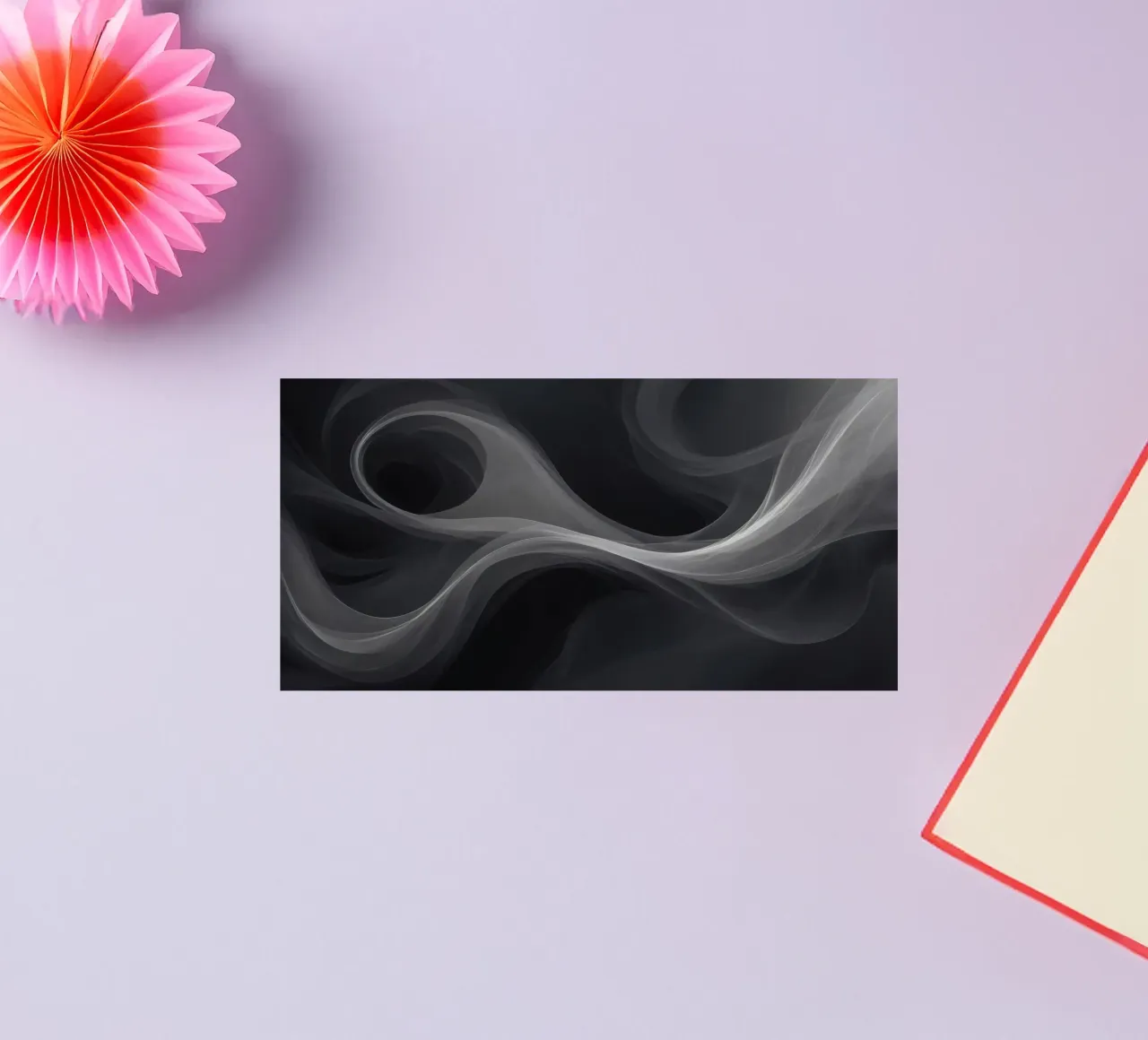 Dynamische rookwolken creëren een abstracte achtergrond voor mo sticker van DesignDoodle