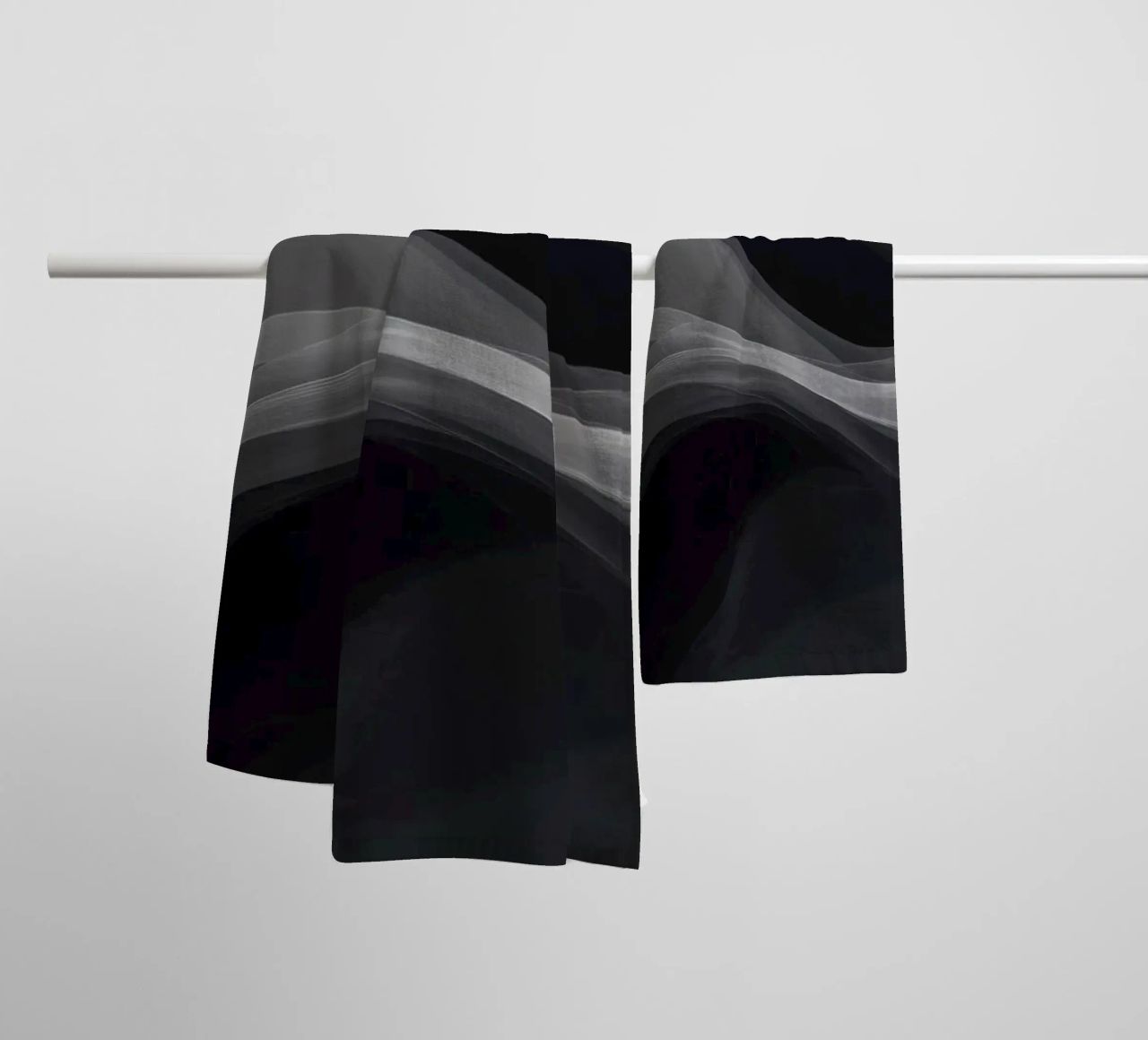 Dynamic swirls of smoke create an abstract background for mo towel by DesignDoodle