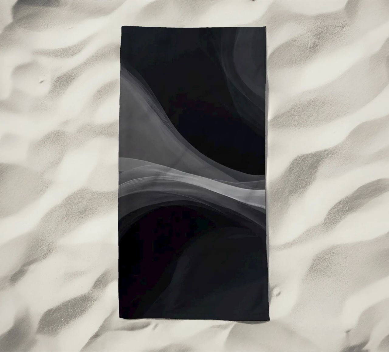 Dynamic swirls of smoke create an abstract background for mo beach towel by DesignDoodle