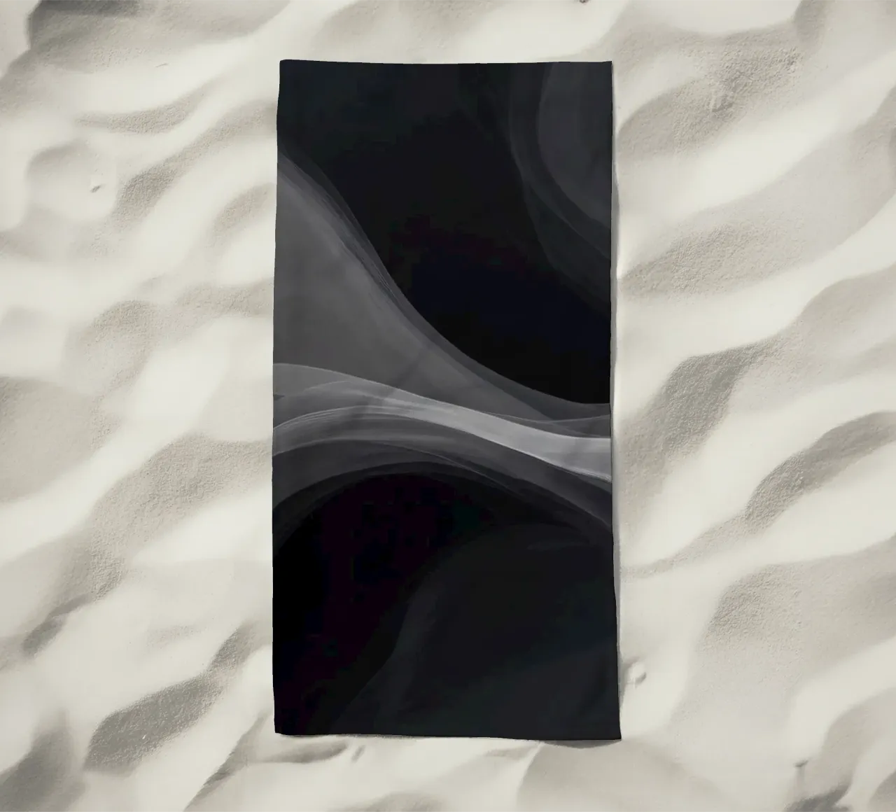 Dynamic swirls of smoke create an abstract background for mo beach towel by DesignDoodle