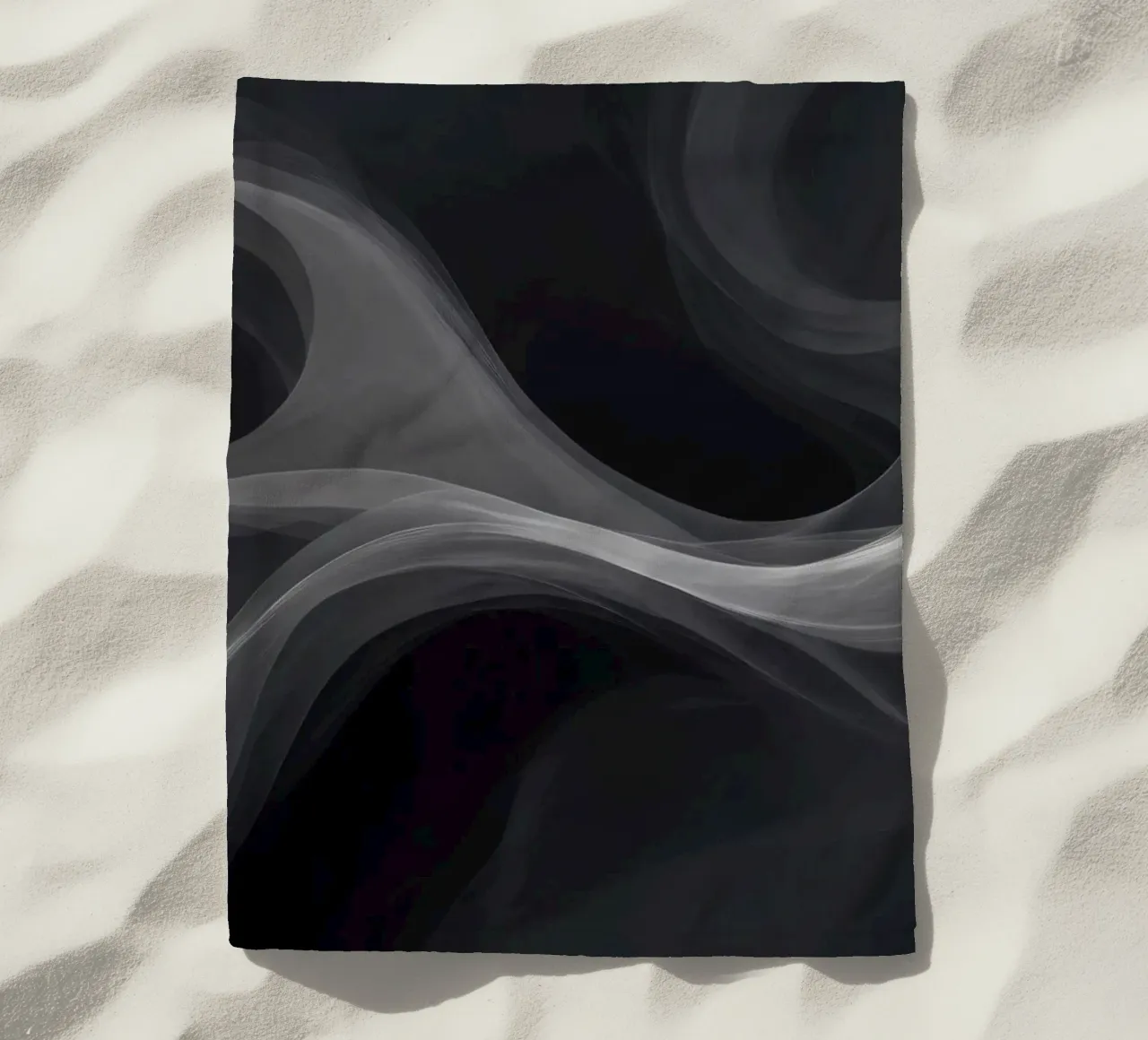 Dynamic swirls of smoke create an abstract background for mo beach towel by DesignDoodle