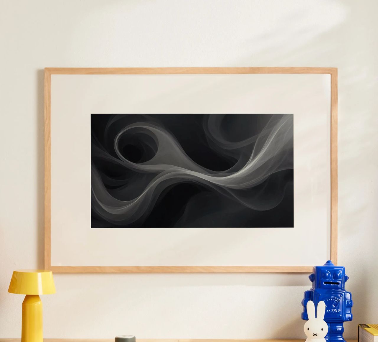 Dynamic swirls of smoke create an abstract background for mo hahnemühle by DesignDoodle