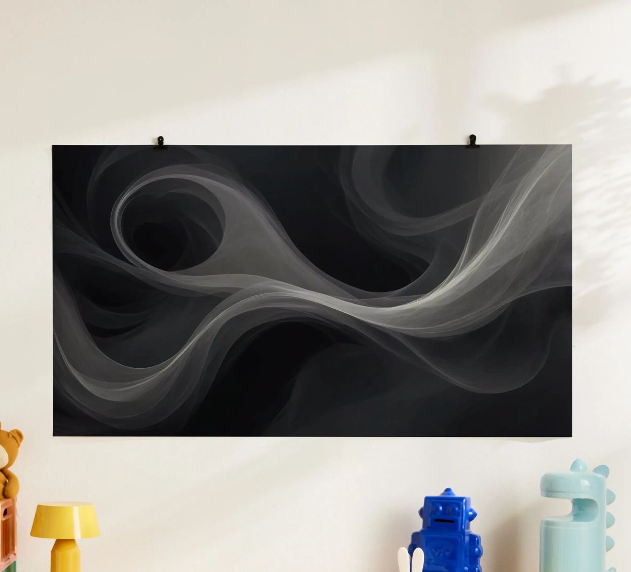 Dynamic swirls of smoke create an abstract background for mo hahnemühle by DesignDoodle