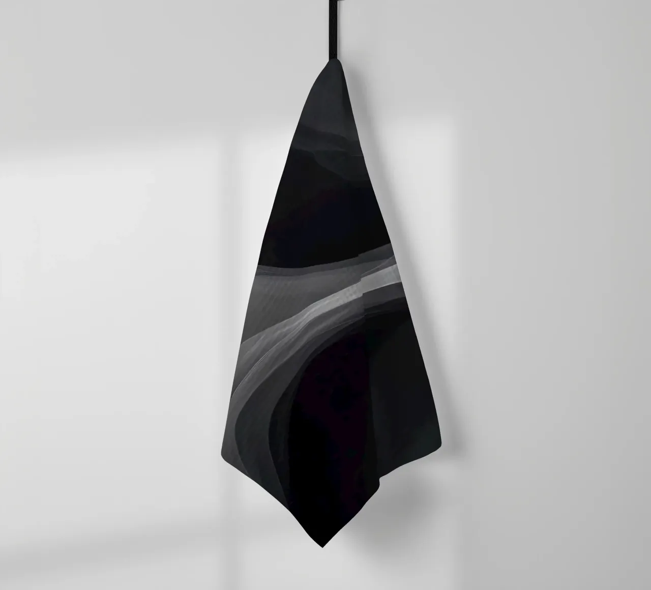 Dynamic swirls of smoke create an abstract background for mo tea towel by DesignDoodle