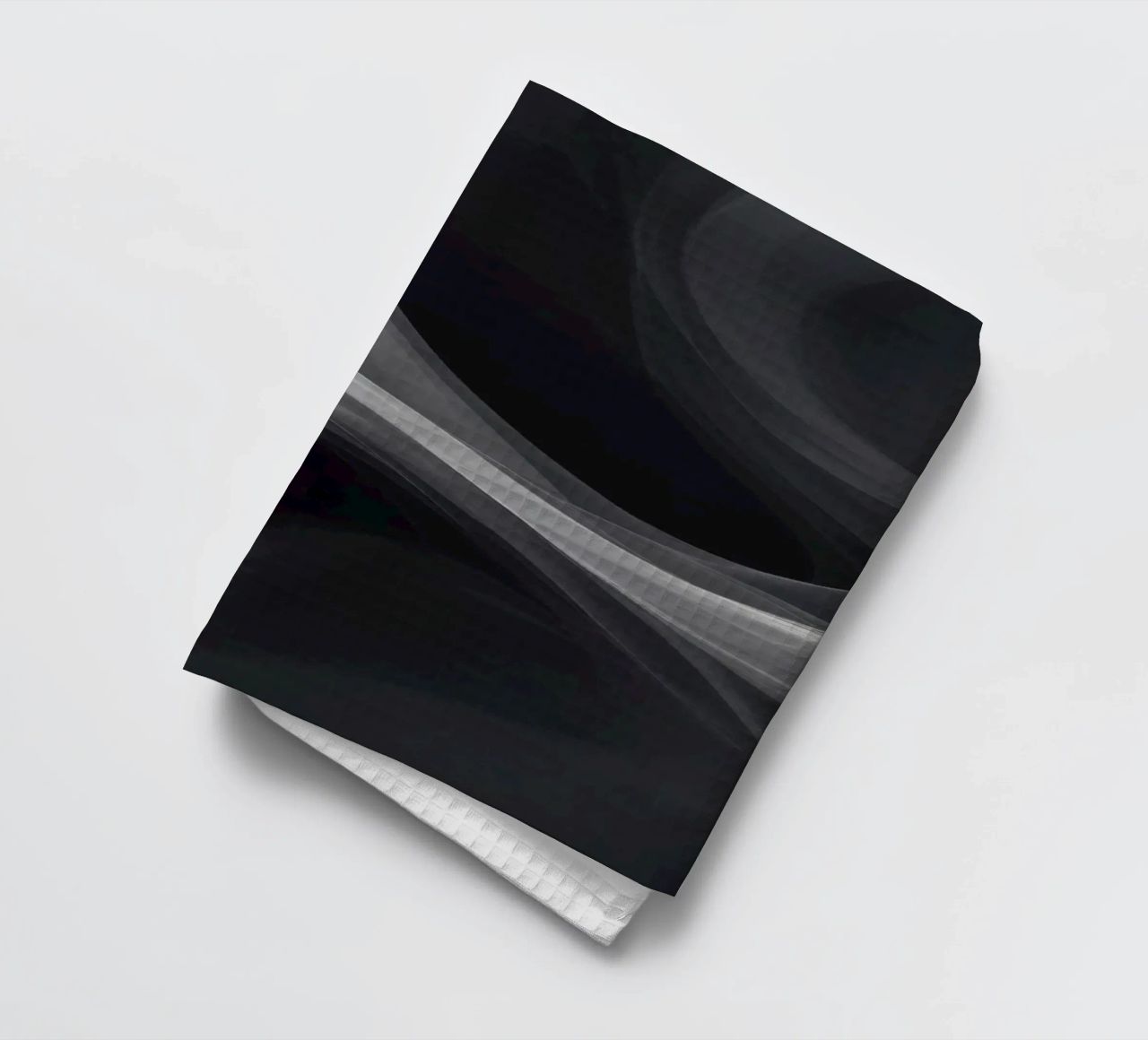 Dynamic swirls of smoke create an abstract background for mo tea towel by DesignDoodle
