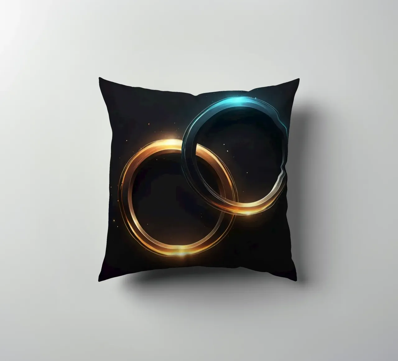 Anelli di luce vorticosi creano un'ipnotica arte astratta cuscino da DesignDoodle