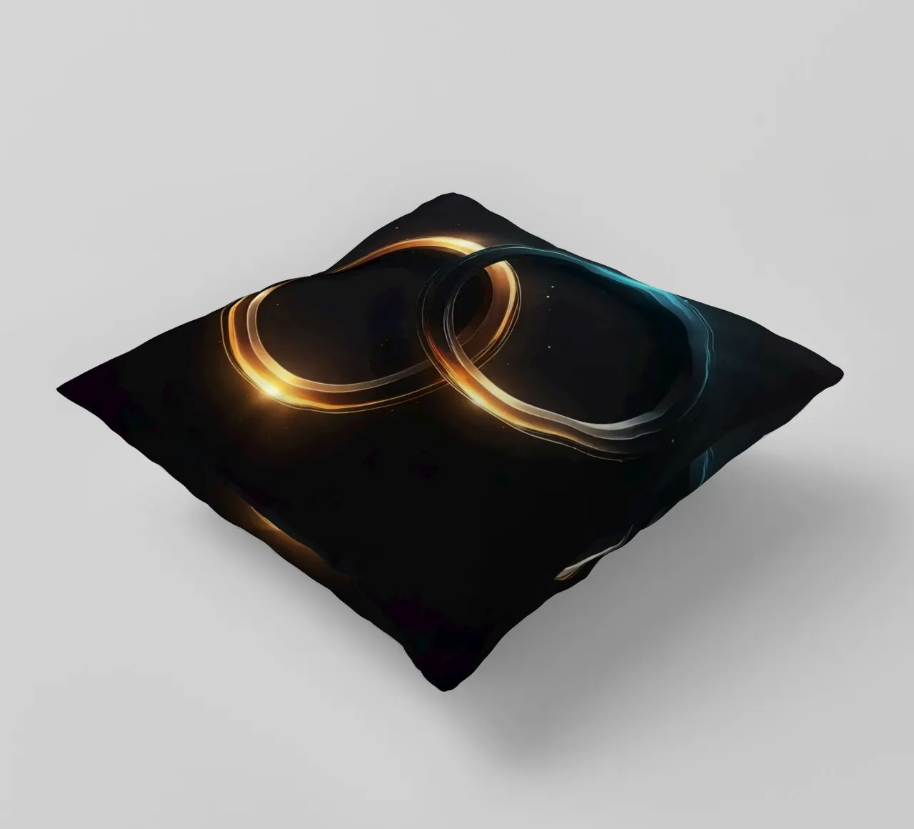 Anelli di luce vorticosi creano un'ipnotica arte astratta cuscino da DesignDoodle