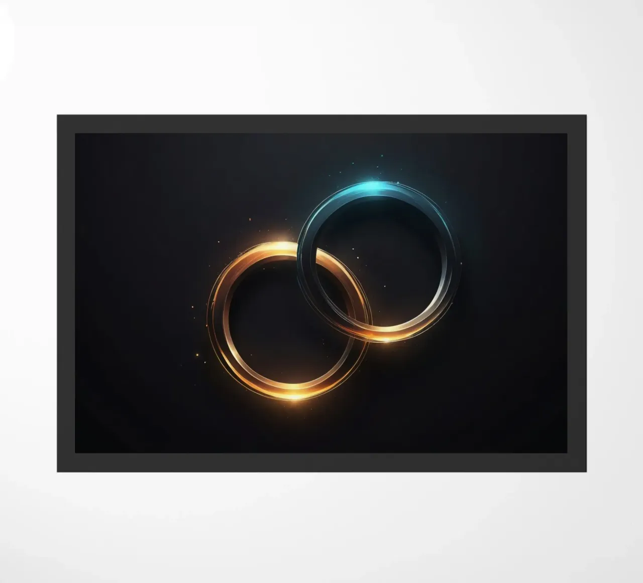 Anelli di luce vorticosi creano un'ipnotica arte astratta zerbino da DesignDoodle