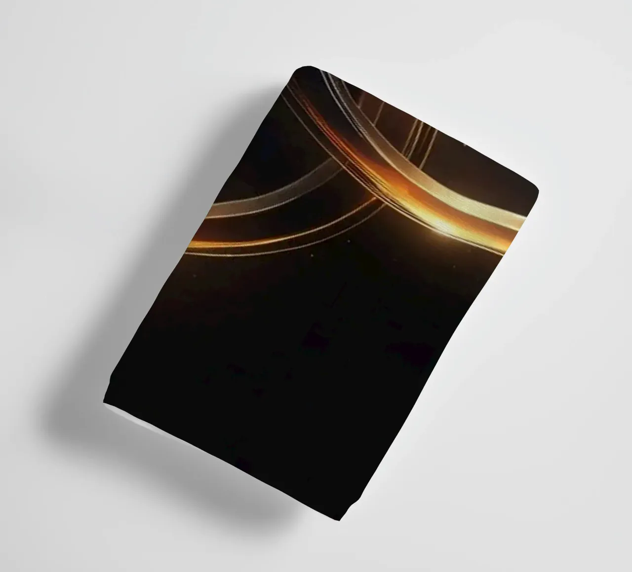 Swirling rings of light create a mesmerizing abstract art towel by DesignDoodle