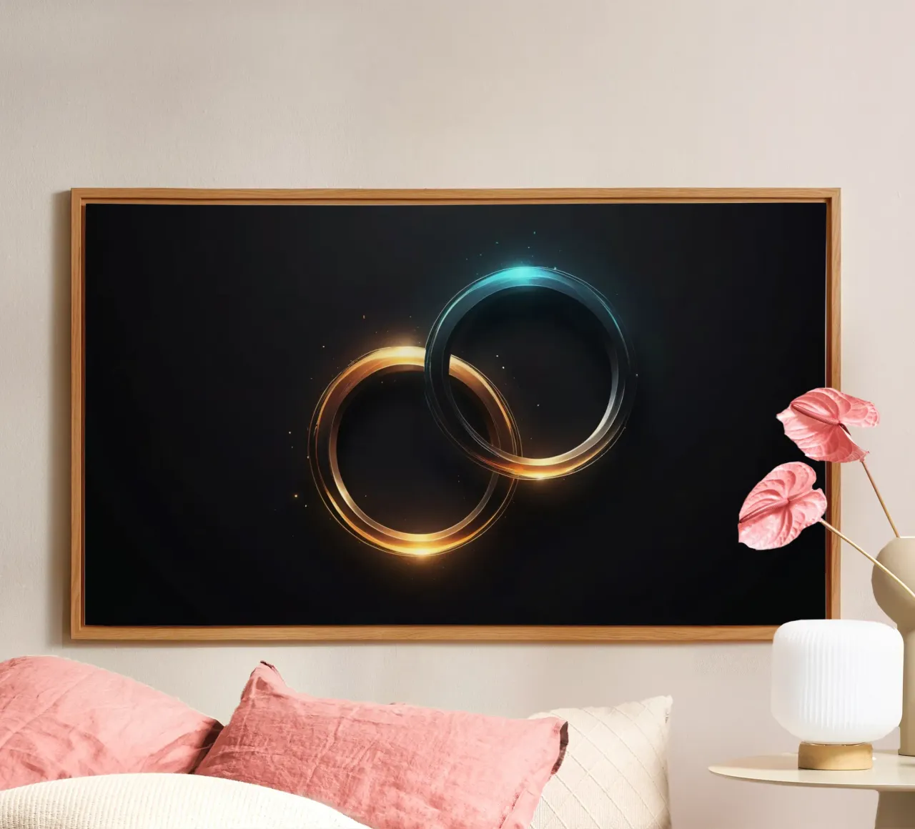 Anelli di luce vorticosi creano un'ipnotica arte astratta alluminio dibond da DesignDoodle