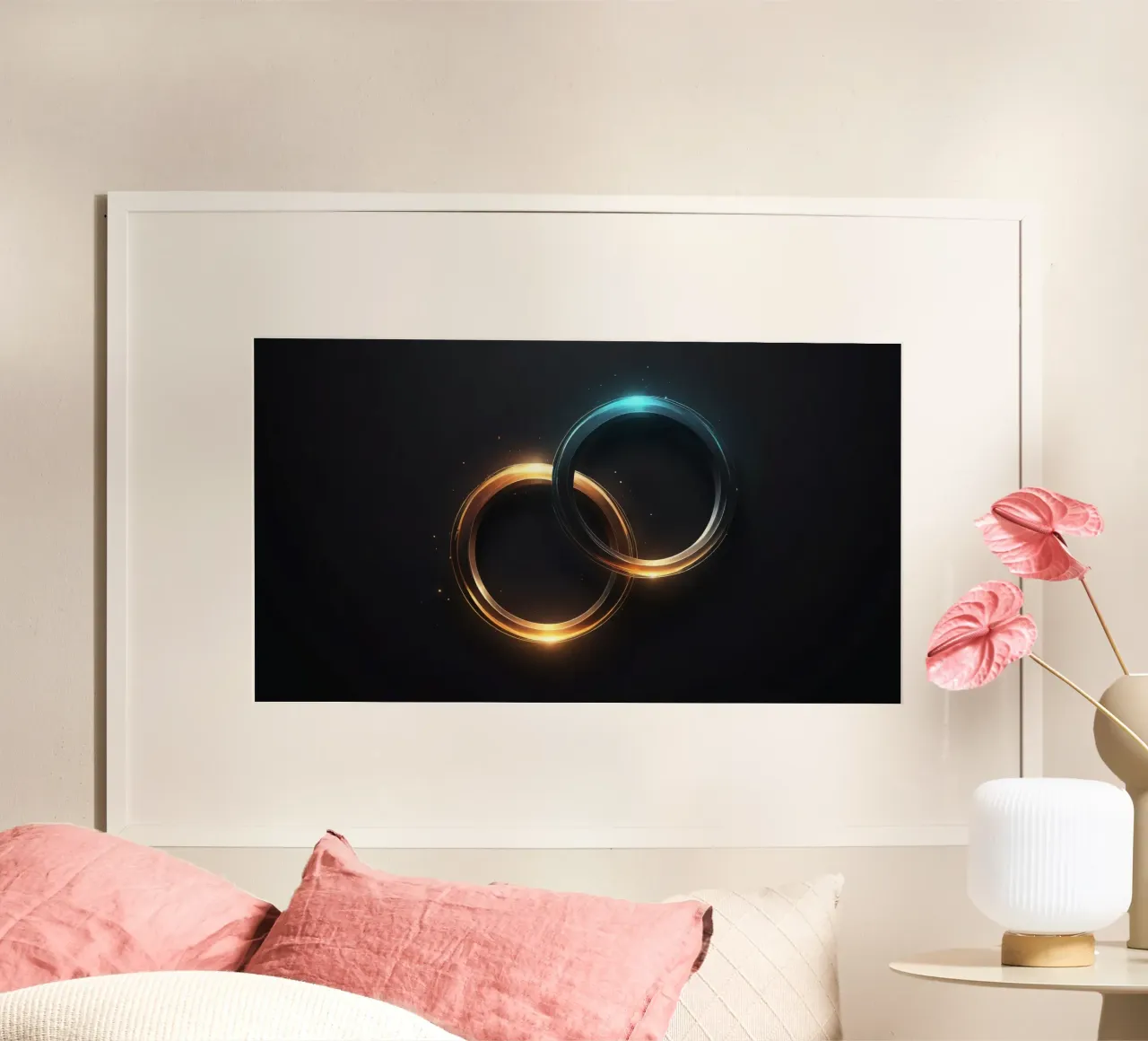 Swirling rings of light create a mesmerizing abstract art hahnemühle by DesignDoodle
