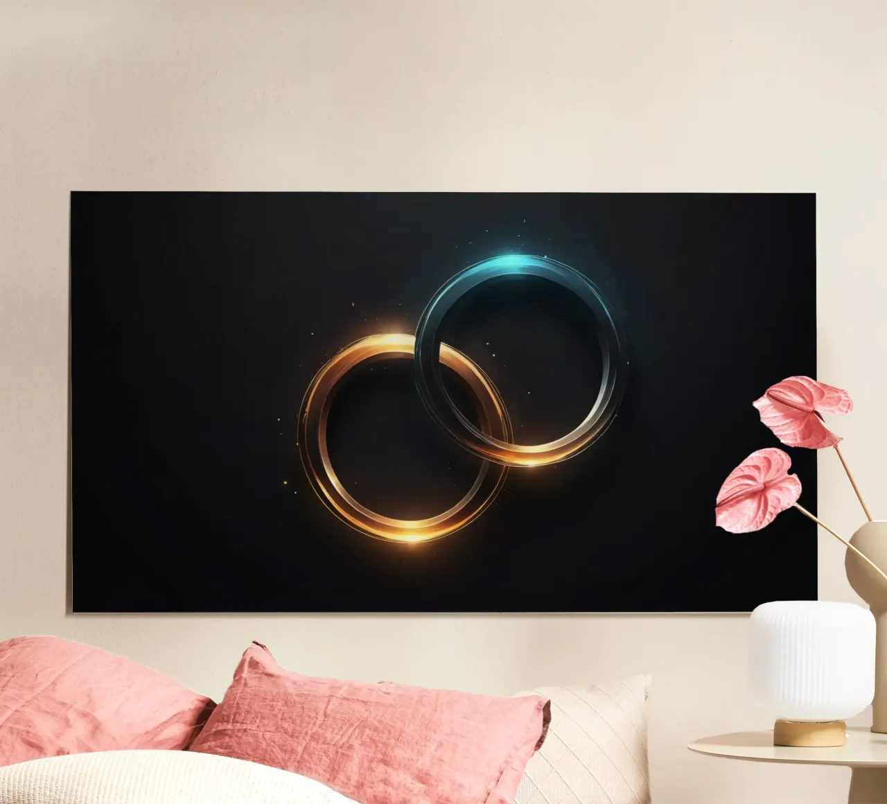 Swirling rings of light create a mesmerizing abstract art hahnemühle by DesignDoodle