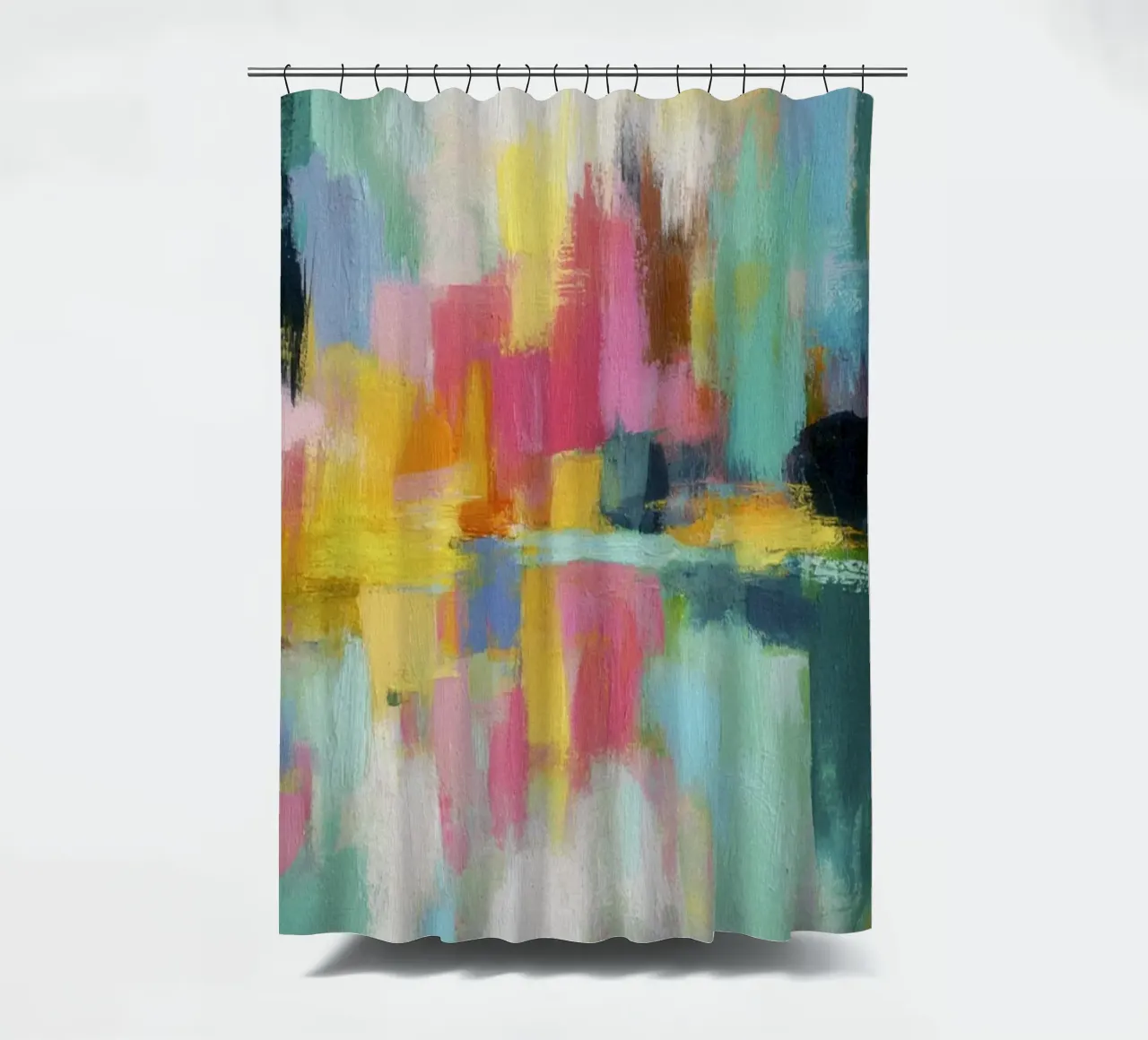 Summer Radiant Color Blocks shower curtain by Modern Muse
