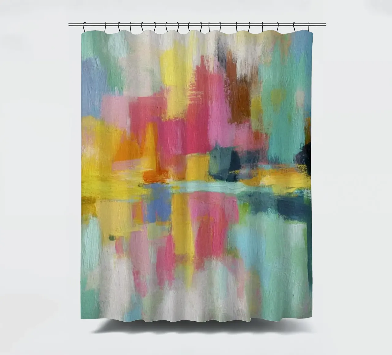 Summer Radiant Color Blocks shower curtain by Modern Muse