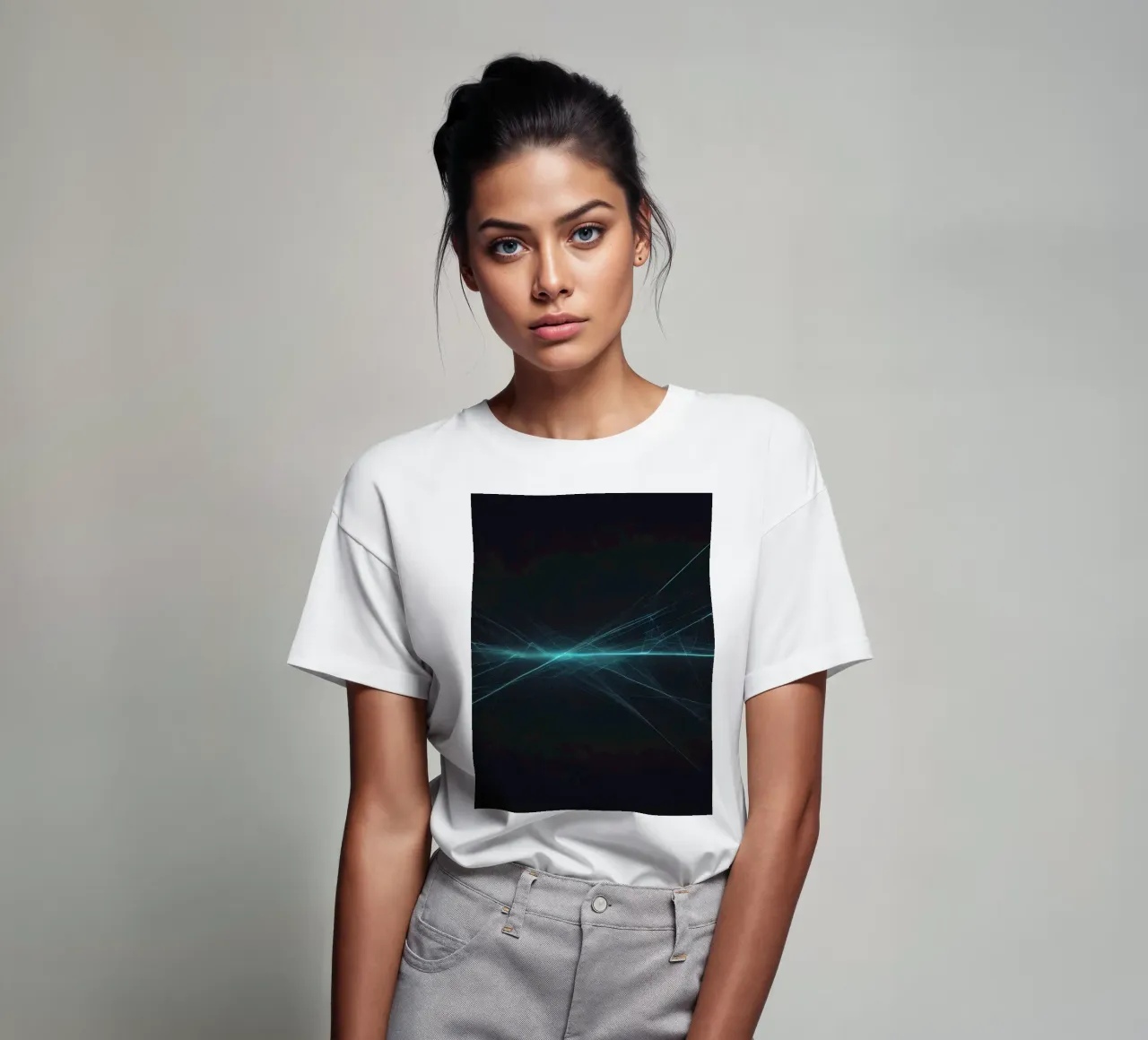 Dynamic abstract background with vibrant lines and dark art t-shirt by DesignDoodle