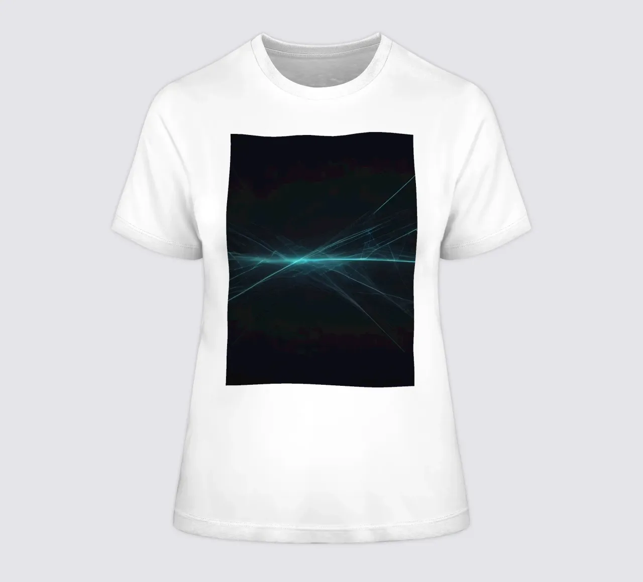 Dynamic abstract background with vibrant lines and dark art women's fitted t-shirt by DesignDoodle