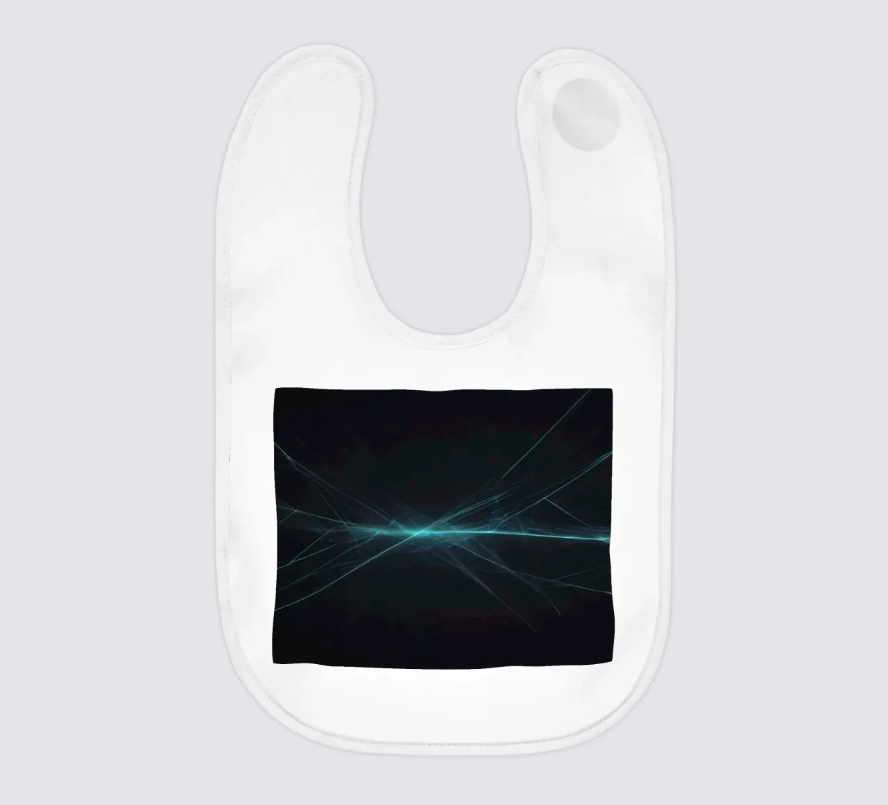 Dynamic abstract background with vibrant lines and dark art baby bib by DesignDoodle