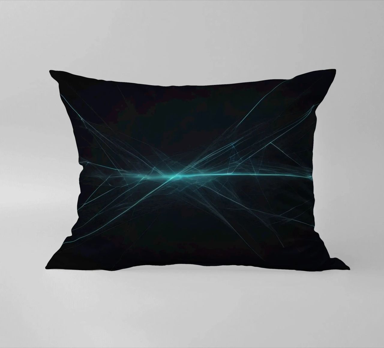 Dynamic abstract background with vibrant lines and dark art decorative cushion by DesignDoodle
