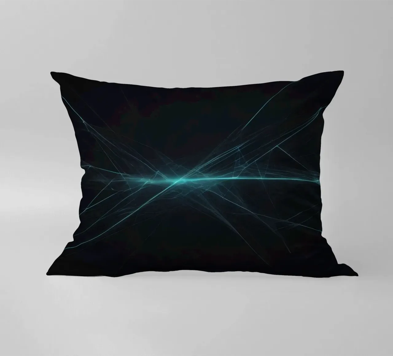 Dynamic abstract background with vibrant lines and dark art decorative cushion by DesignDoodle