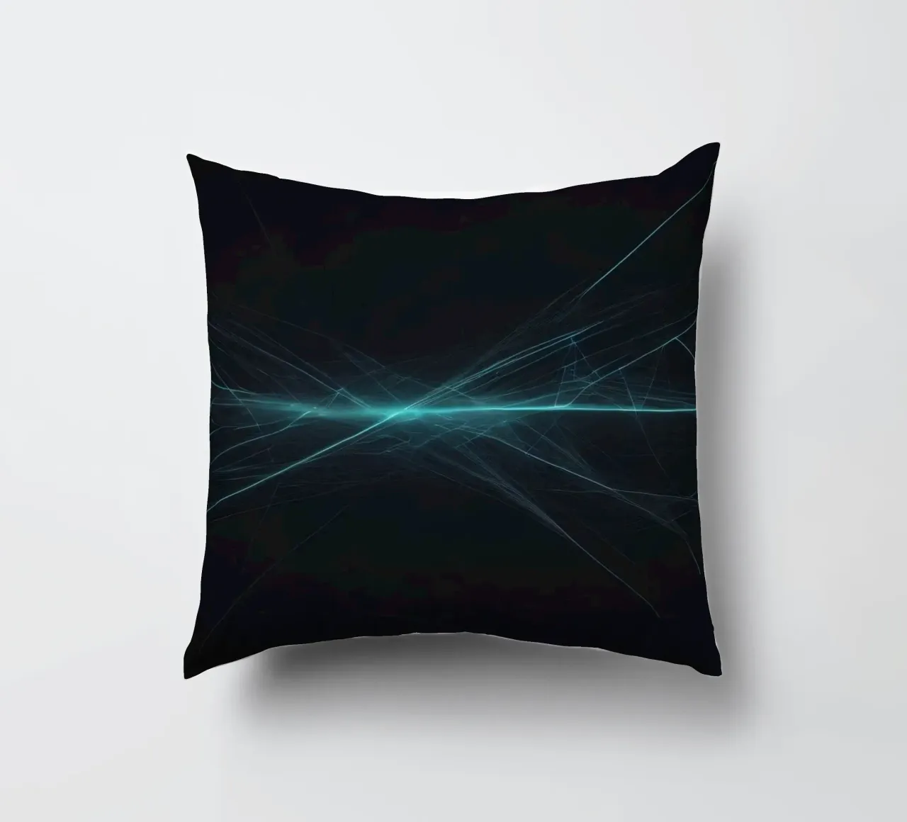 Dynamic abstract background with vibrant lines and dark art decorative cushion by DesignDoodle